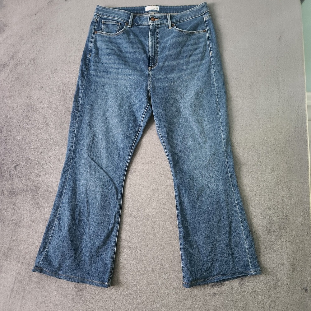 Loft Jeans Womens Size 34" The‎ Slim Flare Denim Blue Jeans High Rise